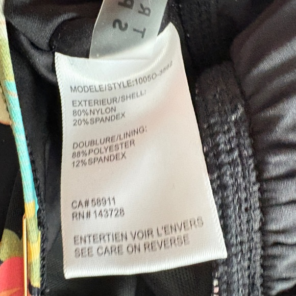 TRIBAL SPORT floral one-piece swimsuit v-neck tummy control beach vacation sz L - Picture 10 of 14